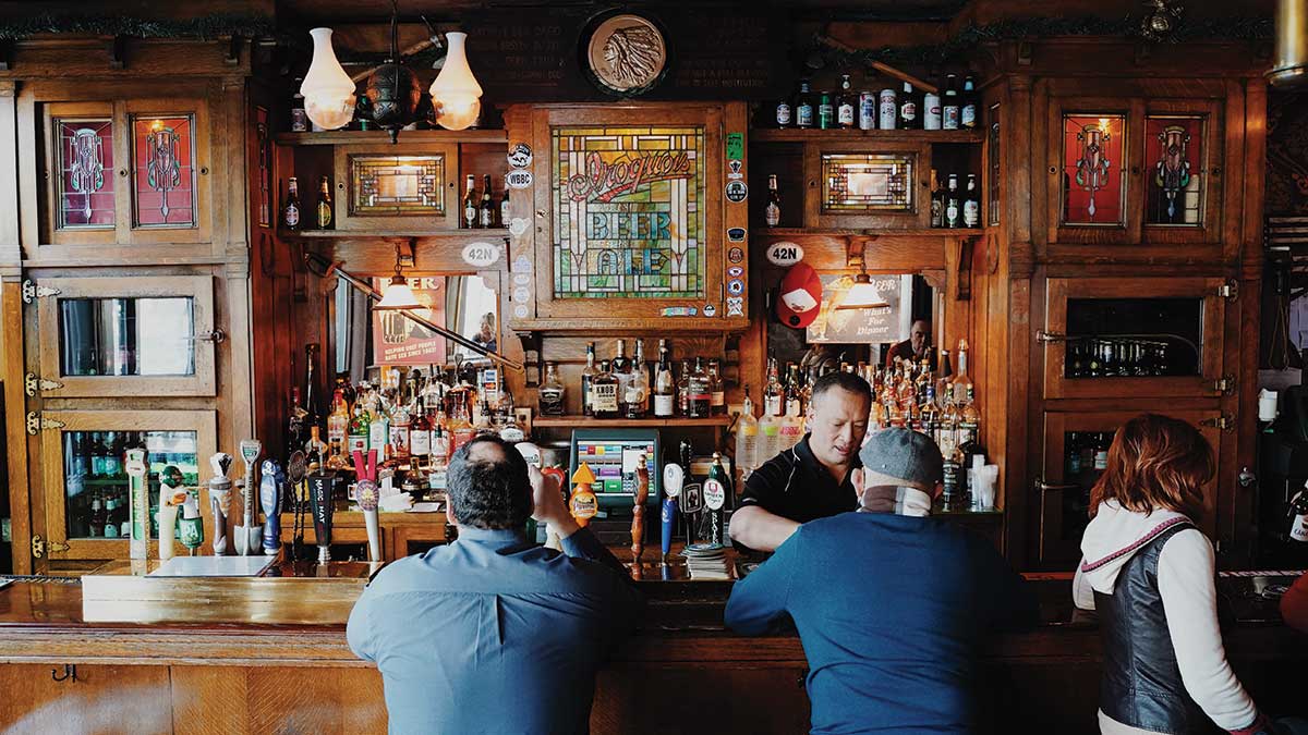 Interior shot of the bar counter at Ulrich&rsquo;s 1868 Tavern, Buffalo, NY&rsquo;s oldest bar