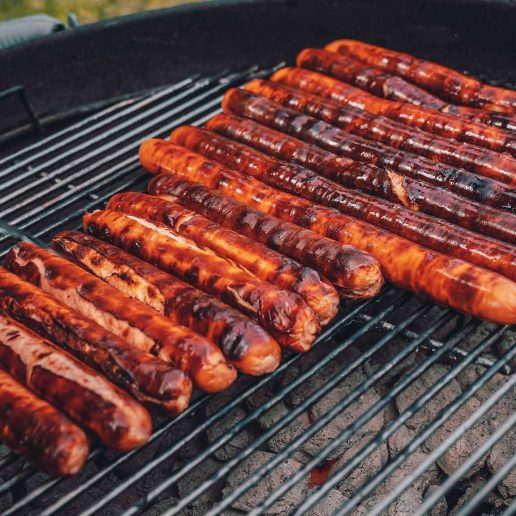 Sahlen Hot Dogs on a Grill