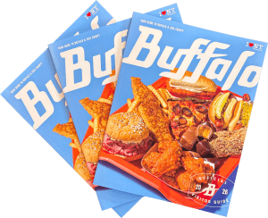 image of a flat lay Buffalo visitor guide